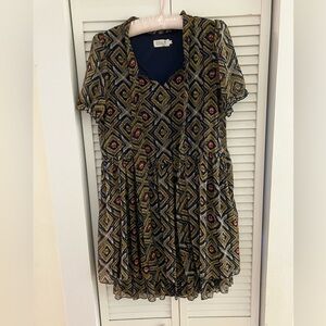 Molly Bracken Tiered Navy Blue Dress